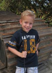 Jacob Ralston was diagnosed with Ewing Sarcoma in August 2007 when he was 2 years old. He received 25 proton therapy treatments at MD Anderson. He is currently NED. He recently started second grade.